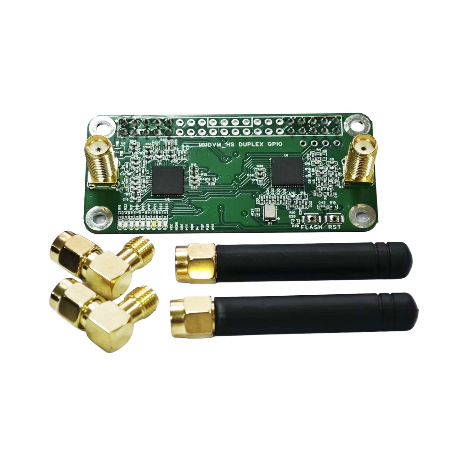 AURSINC Mini MMDVM Duplex Hotspot Board with Antenna, UHF (433-900MHz) VHF (144-146MHz) Dual Band, Supports P25 DMR YSF DSTAR NXDN POCSAG, Compatible with Raspberry Pi-Zero W/3/3B/3B+/4 (without OLED)