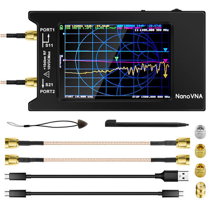 AURSINC Upgrated NanoVNA-H4 Vector Network Analyzer, Lastest V4.3 10KHz-1.5GHz HF VHF UHF 4" Touch Screen VNA Antenna Analyzer Ham Radio, Measuring S Parameters, SWR, Phase, Delay, Smith Chart