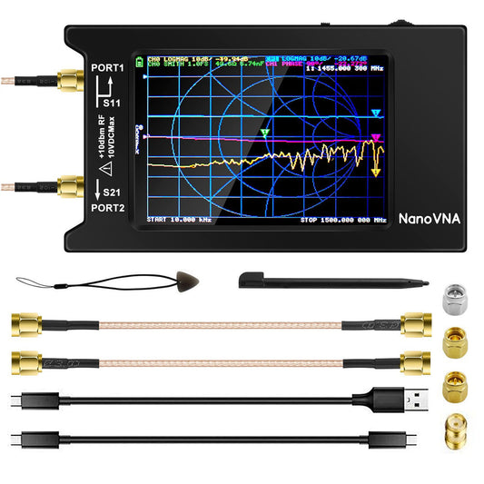 AURSINC Upgrated NanoVNA-H4 Vector Network Analyzer, Lastest V4.3 10KHz-1.5GHz HF VHF UHF 4" Touch Screen VNA Antenna Analyzer Ham Radio, Measuring S Parameters, SWR, Phase, Delay, Smith Chart