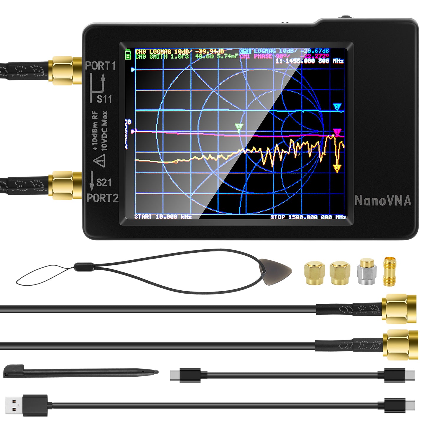 [Aktualisiert] AURSINC NanoVNA-H Vektor-Netzwerkanalysator 10 kHz - 1,5 GHz Neueste HW-Version 3.6 | HF-VHF-UHF-Antennenanalysator