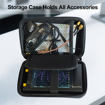 AURSINC NanoVNA H4 Vector Network Analyzer, Lastest V4.4 9kHz-1.5GHz 4" Antenna Analyzer, with EVA Hard Shell Protective Storage Bag for Antenna Analyzer, Shockproof, Waterproof, with Carry Strap