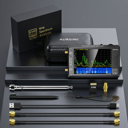 AURSINC Tinysa Ultra+ ZS407 7.3GHz Spectrum Analyzer Bundle with Hard Case, 100kHz-7.3GHz, 2-in-1 RF Signal Generator, 4" Touchscreen with Shockproof EVA Case for Field RF Testing, 5000mAh battery