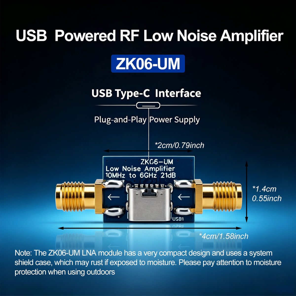 AURSINC TinySA Ultra ZS406 with ZK06-UM LNA Boosts RF Sensitivity, Complete RF Measurement Bundle with Enhanced High-frequency Sensitivity for Wireless Testing and Spectrum Analysis