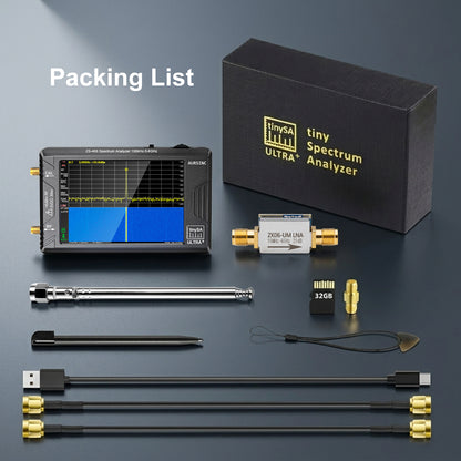 AURSINC TinySA Ultra ZS406 with ZK06-UM LNA Boosts RF Sensitivity, Complete RF Measurement Bundle with Enhanced High-frequency Sensitivity for Wireless Testing and Spectrum Analysis