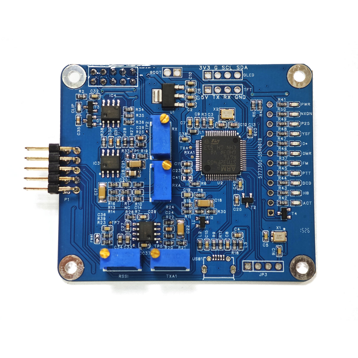 AURSINC MMDVM Digital Trunk Repeater Board STM32-DVM (405 RPT), 460800 Baud GPIO/USB-based Repeater/Hotspot Board, Supports DMR D-Star YSF P25 NXDN FM, Compatible with RPi 3B, 3B+, Pi Zero, 4, 5