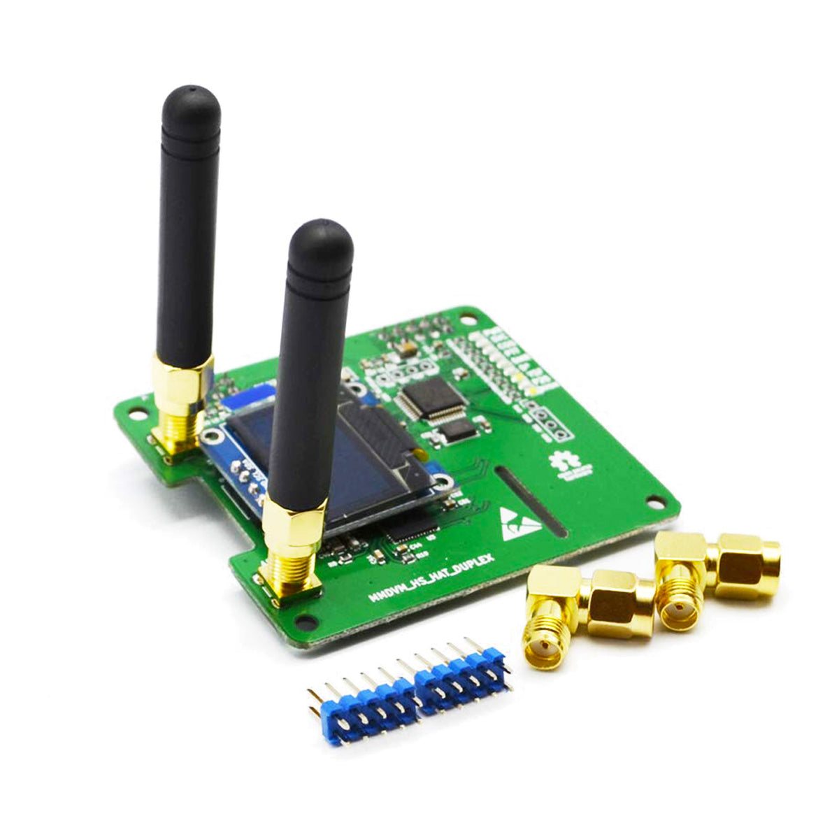 AURSINC MMDVM Duplex-Hotspot-Modul Dual Hat V1.5.2 mit 0,96 OLED-Display, unterstützt P25 DMR YSF NXDN DMR Slot 1 + Slot 2 für Raspberry Pi, Pi Zero (mit OLED) 