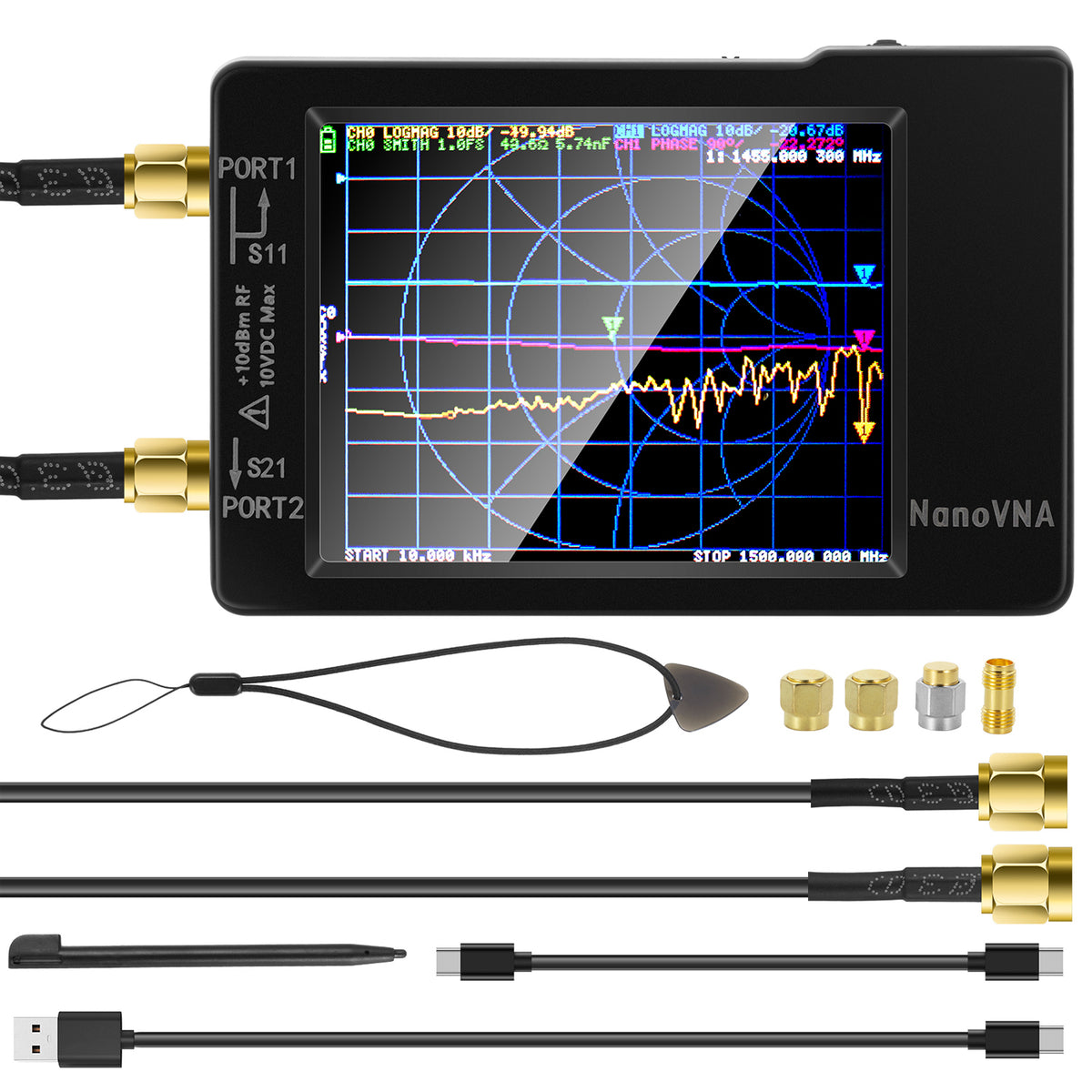 [Aktualisiert] AURSINC NanoVNA-H Vektor-Netzwerkanalysator 10 kHz - 1,5 GHz Neueste HW-Version 3.6 | HF-VHF-UHF-Antennenanalysator