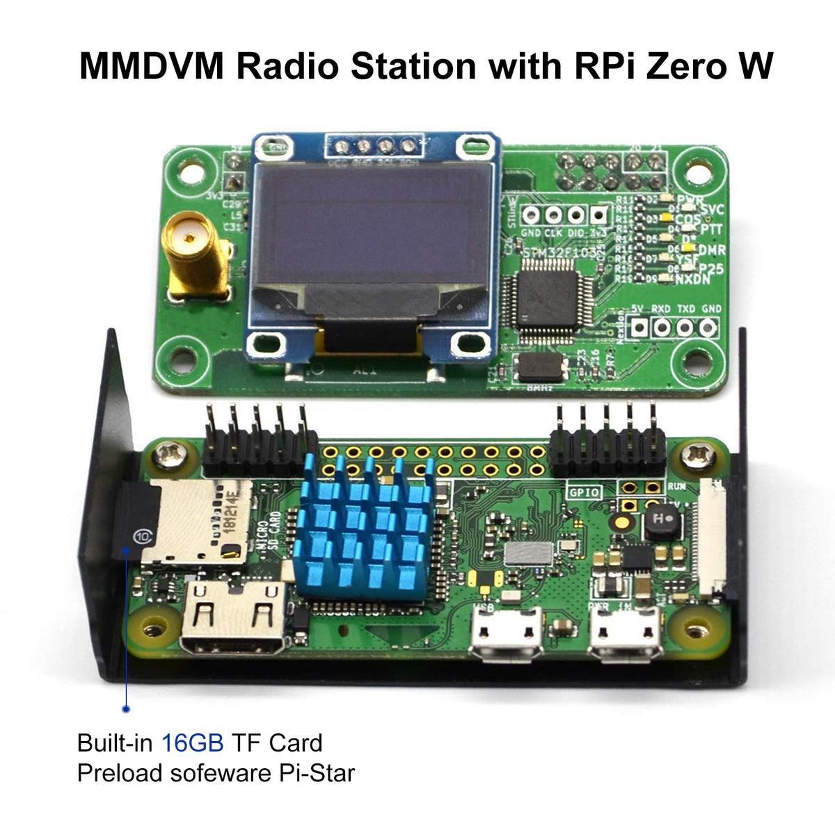 AURSINC MMDVM Hotspot Spot Radio Station WiFi Digital Voice Modem Built-in Raspberry Pi Zero W, Supports C4FM YSF POCSAG NXDN DSTAR P25 DMR, Pi-Star/WPSD Compatible, Firmware V1.5.2