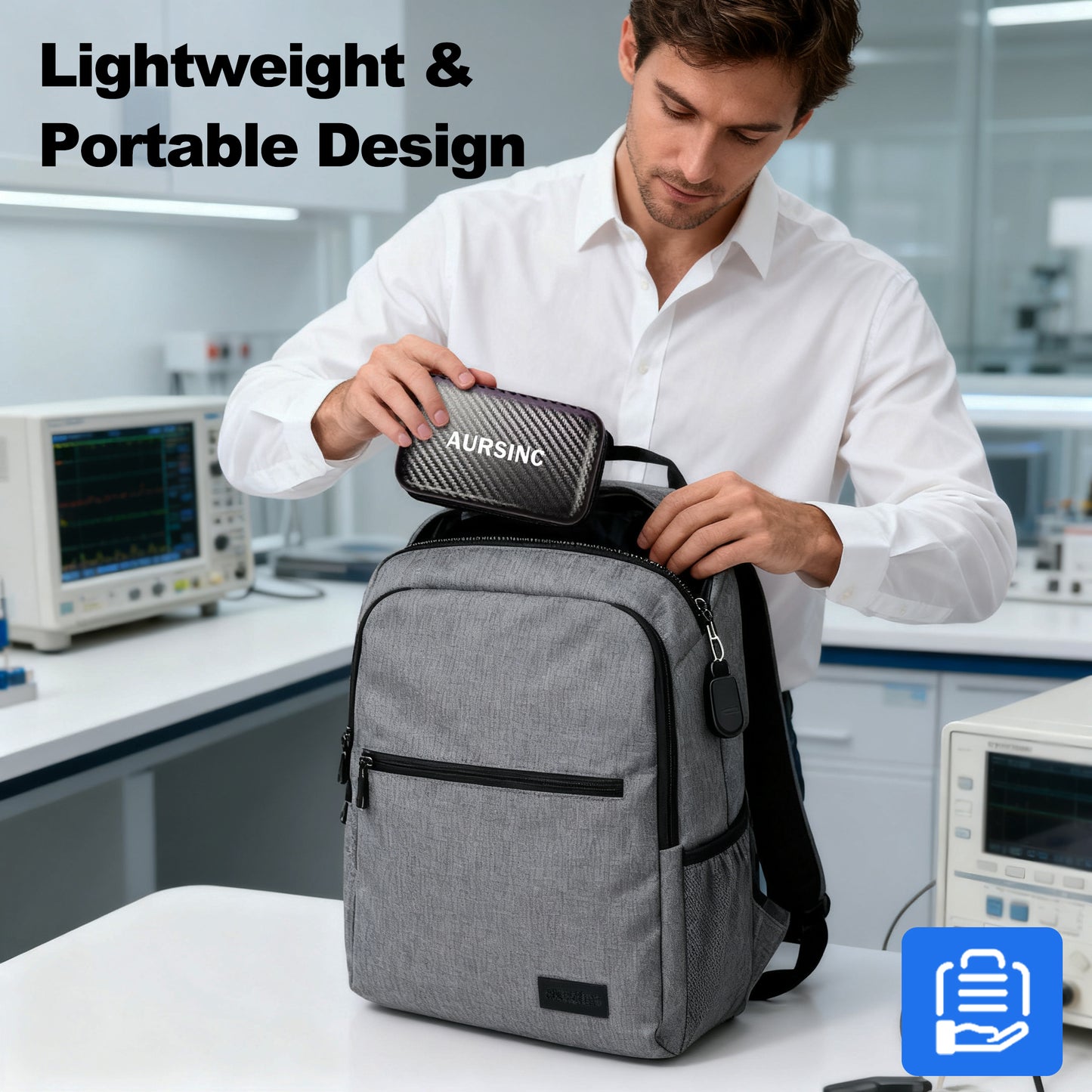 AURSINC 2.8 Inch Protective Case for NanoVNA H/TinySA, Waterproof Shockproof EVA Hard Shell Storage Bag with Carry Strap, Protective Divider, Secure Fit for Antenna Analyzer and Spectrum Analyzer