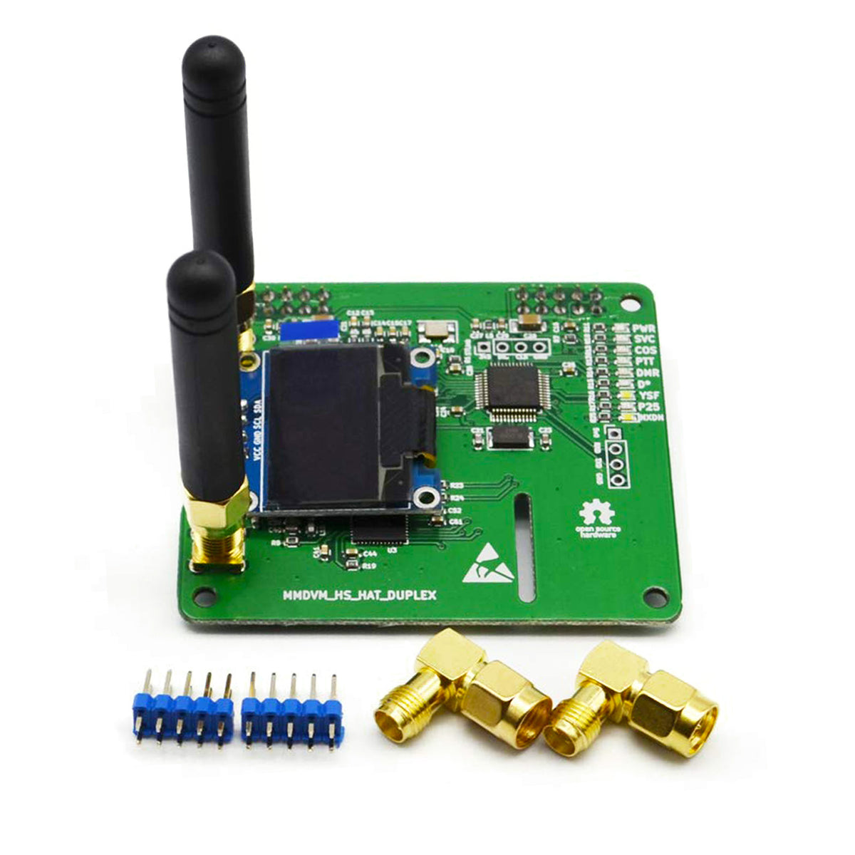 AURSINC MMDVM Duplex-Hotspot-Modul Dual Hat V1.5.2 mit 0,96 OLED-Display, unterstützt P25 DMR YSF NXDN DMR Slot 1 + Slot 2 für Raspberry Pi, Pi Zero (mit OLED) 