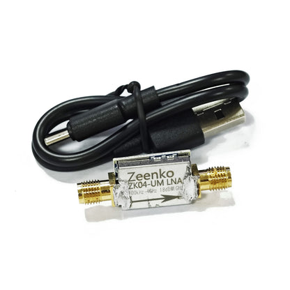 AURSINC ZK04‑UM LNA Amplifier,100kHz‑4GHz 18dB Gain USB‑Powered Preamp Compact Low‑noise Broadband with Adjustable Bias for Tinysa Ultra Spectrum Analyzer RF Test, Ham Radio & SDR Receiving