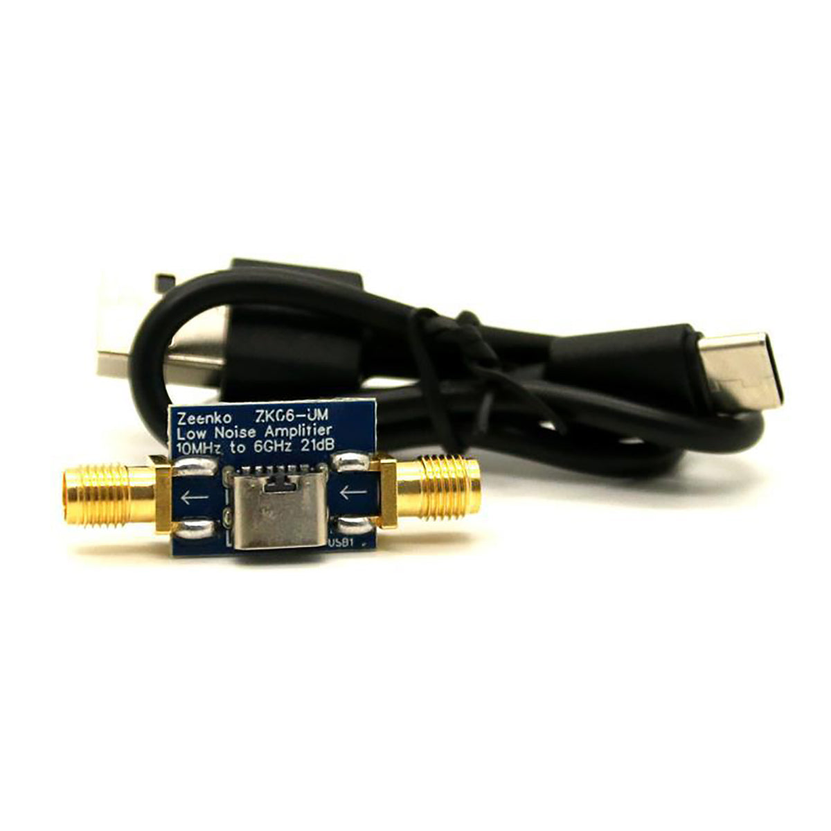 AURSINC ZK06-UM Low Noise Amplifier (LNA) Module, Broadband, 10M‑6GHz, 21dB Gain, USB Interface Powered, Used for TinySA ULTRA 5.8GHz Preamplifier, for RF & Software Defined Radio (SDR)