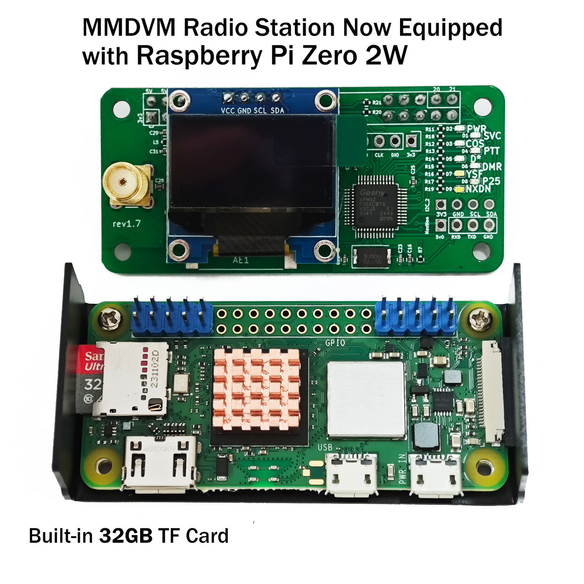 AURSINC MMDVM Hotspot Spot Radiosender WiFi Digitales Sprachmodem Funktioniert mit Raspberry Pi Zero W mit Firmware V1.5.2 UHF Unterstützt C4FM YSF POCSAG NXDN DSTAR P25 DMR 