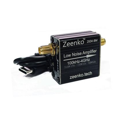 AURSINC ZK04-BM LNA Low Noise Amplifier 100k-4GHz Low Power, 20dB Gain Boosts Weak HF/VHF/UHF Signals, USB Interface Powered, Built-in 300mAh Battery for TinySA Spectrum Analyzer & SDR