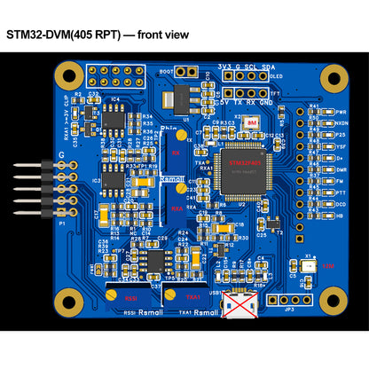 AURSINC MMDVM Digital Trunk Repeater Board STM32-DVM (405 RPT), 460800 Baud GPIO/USB-based Repeater/Hotspot Board, Supports DMR D-Star YSF P25 NXDN FM, Compatible with RPi 3B, 3B+, Pi Zero, 4, 5