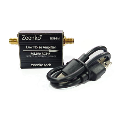 AURSINC ZK08-BM LNA Low‑noise Amplifier, 50M-8GHz High-Gain 32dB@10MHz with Battery Wideband, Low Noise, USB Powered, Built-in 300mAh Battery, Distant Weak Signals for TinySA Ultra, RF & Software Defined Radio