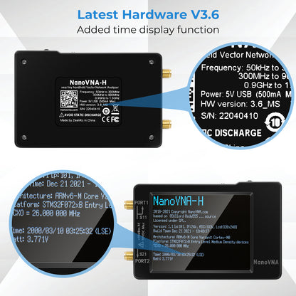 [Aktualisiert] AURSINC NanoVNA-H Vektor-Netzwerkanalysator 10 kHz - 1,5 GHz Neueste HW-Version 3.6 | HF VHF UHF Antennenanalysator Amateurfunk (NANOVNA-H mit 32 GB SD-Karte)