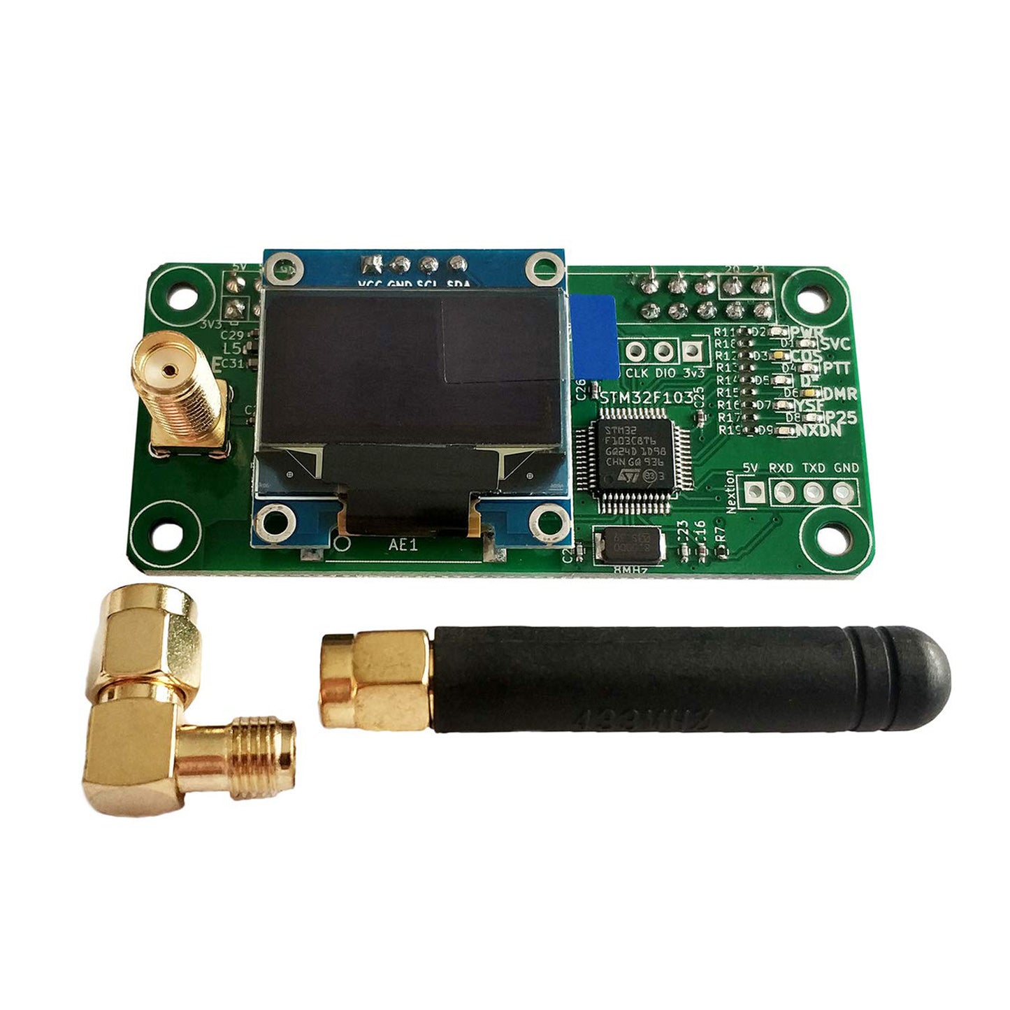 AURSINC MMDVM Hotspot Hat Board(V1.5.2) with UHF 433MHz Antenna OLED Display Aluminium Case, MMDVM Pi Hat for Raspbery Pi 3 4 3B 3B+ Zero W Zero 2W Digital Hotspot Ham Radio(Raspberry pi not Included)