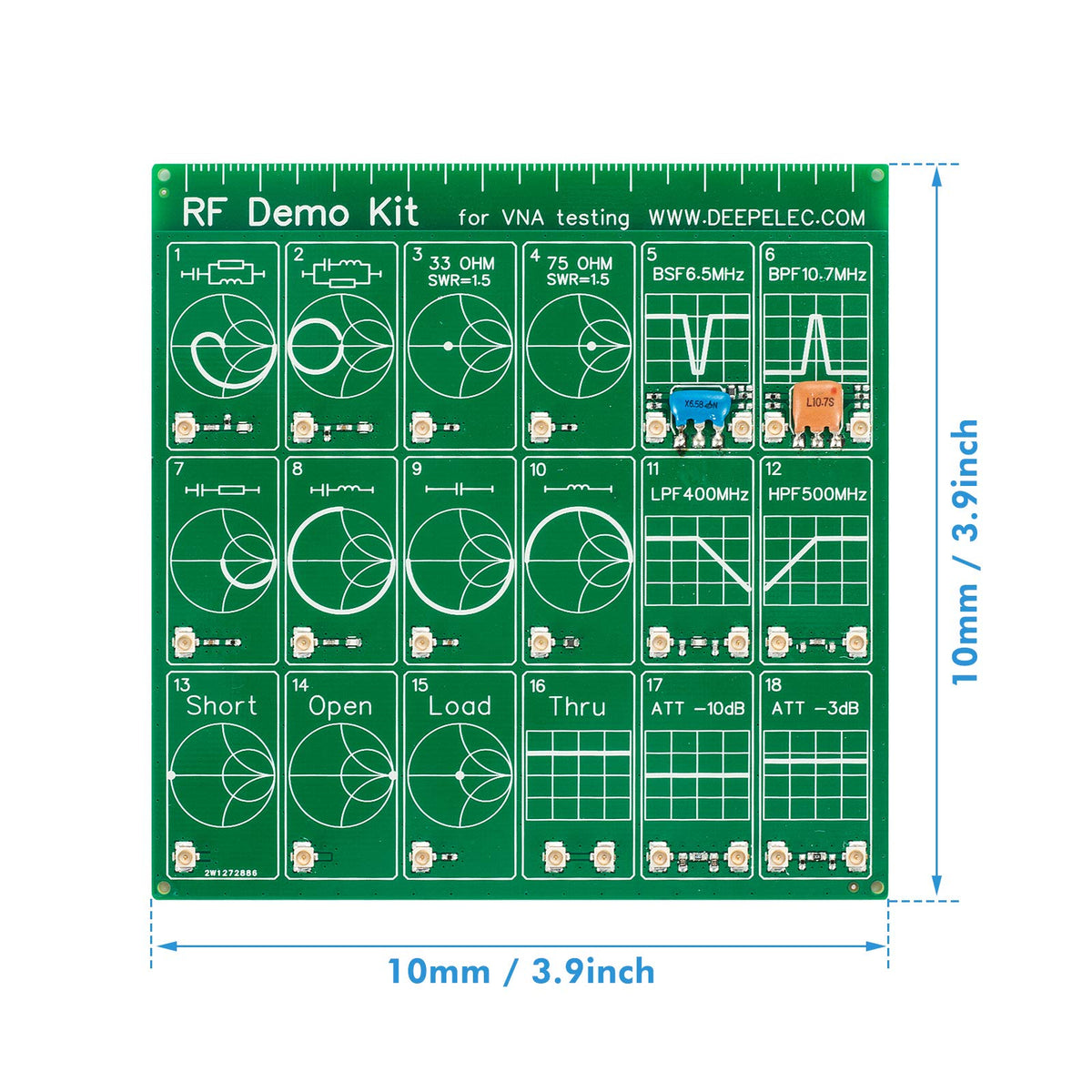 AURSINC Filter Attenuator, RF Demo Kit NanoVNA RF Tester Board für NanoVNA-H NanoVNA-F Vektor Netzwerk Analysator Kits 