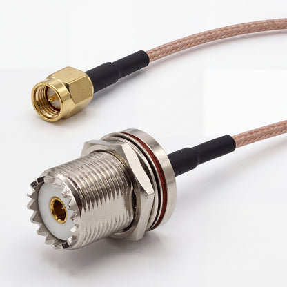 AURSINC 2Pcs SMA Male to UHF SO-239 RG316 Cable 30cm/1ft 50Ω Low Loss RG316 Copper Coax, SMA Male to UHF SO-239, for CB Radio SDR Scanner Walkie Talkie, 2 Pack