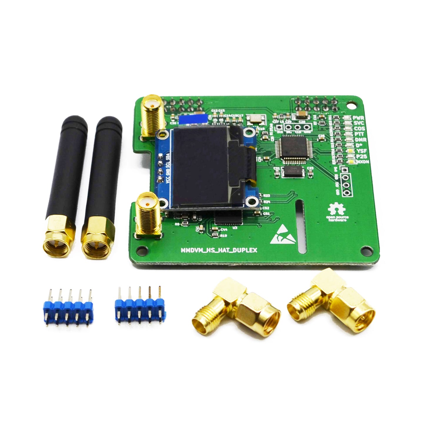 AURSINC MMDVM Duplex-Hotspot-Modul Dual Hat V1.5.2 mit 0,96 OLED-Display, unterstützt P25 DMR YSF NXDN DMR Slot 1 + Slot 2 für Raspberry Pi, Pi Zero (mit OLED) 