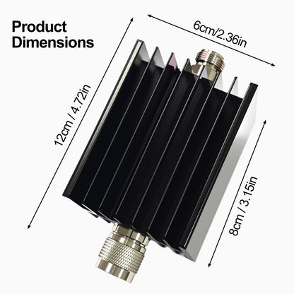 AURSINC 50W RF Attenuator DC-3GHz N-M/F 50dB Attenuation with SMA Adapters N Male to Female Fixed Attenuator kit for Tinysa Ultra Spectrum Analyzer Antennas & Test Equipment, Aluminum Alloy Heat Sink