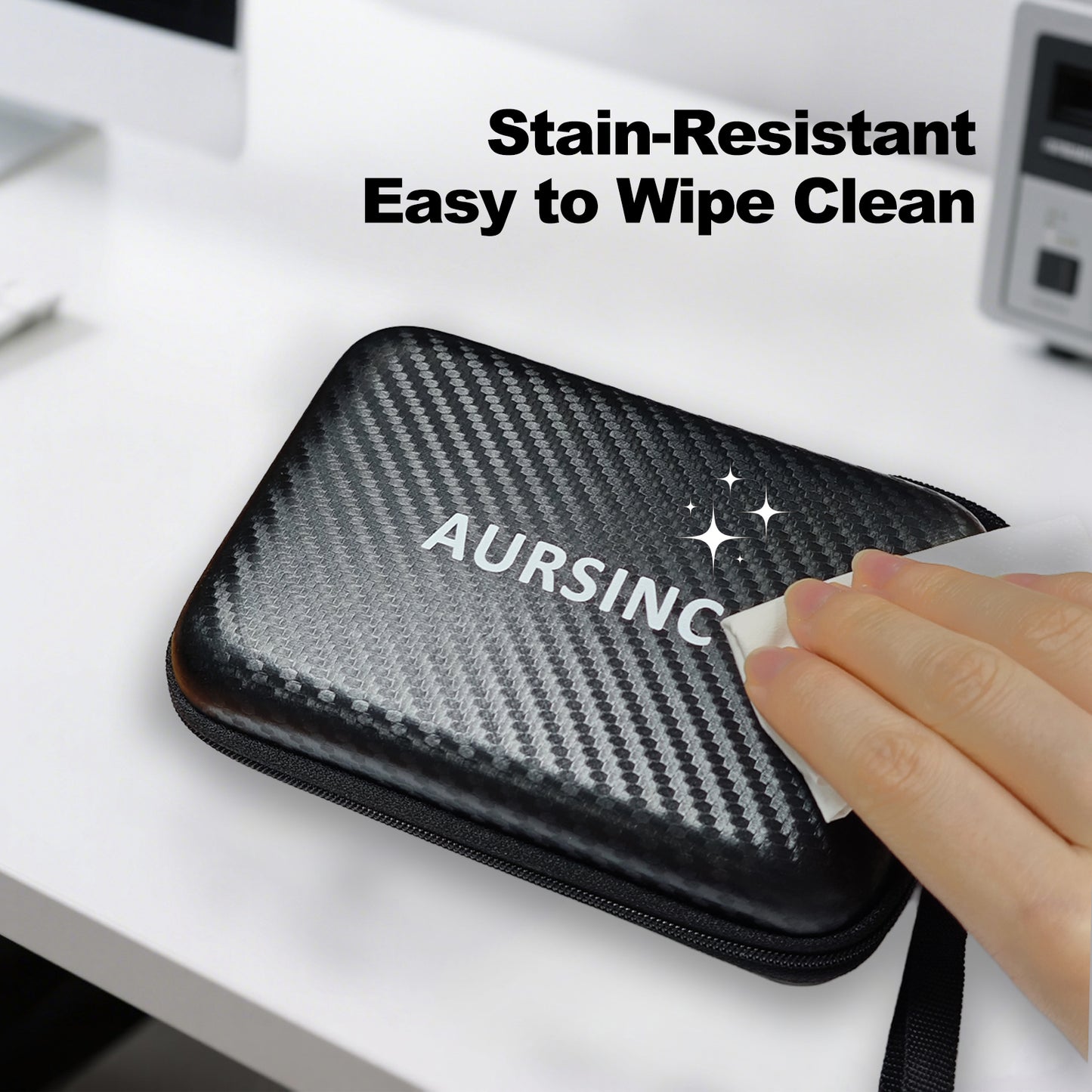 AURSINC 4 Inch Hard EVA Protective Case for NanoVNA H4/TinySA Ultra - Waterproof Shockproof Storage Bag with Carry Strap, Foam Divider, Secure Fit for Vector Network Analyzer and Spectrum Analyzer