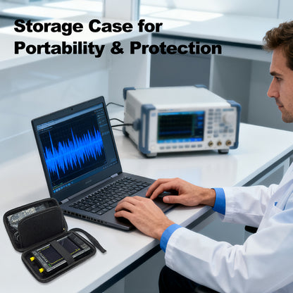AURSINC 4 Inch Hard EVA Protective Case for NanoVNA H4/TinySA Ultra - Waterproof Shockproof Storage Bag with Carry Strap, Foam Divider, Secure Fit for Vector Network Analyzer and Spectrum Analyzer