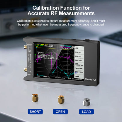 AURSINC NanoVNA H4 Vector Network Analyzer, Lastest V4.4 9kHz-1.5GHz 4" Antenna Analyzer, with EVA Hard Shell Protective Storage Bag for Antenna Analyzer, Shockproof, Waterproof, with Carry Strap