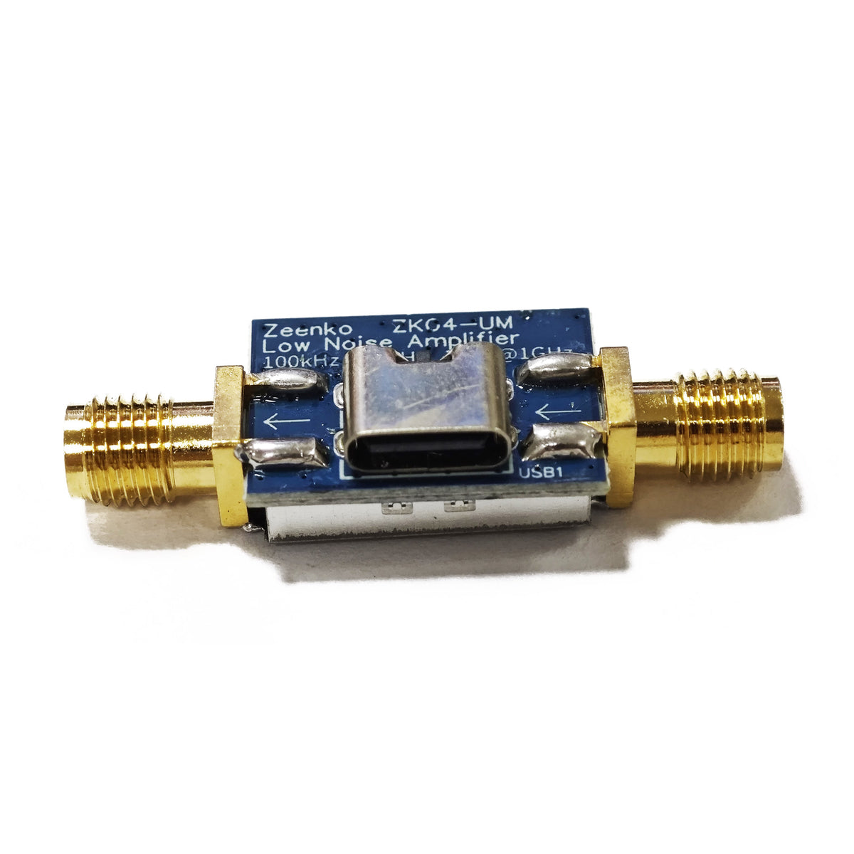 AURSINC ZK04‑UM LNA Amplifier,100kHz‑4GHz 18dB Gain USB‑Powered Preamp Compact Low‑noise Broadband with Adjustable Bias for Tinysa Ultra Spectrum Analyzer RF Test, Ham Radio & SDR Receiving