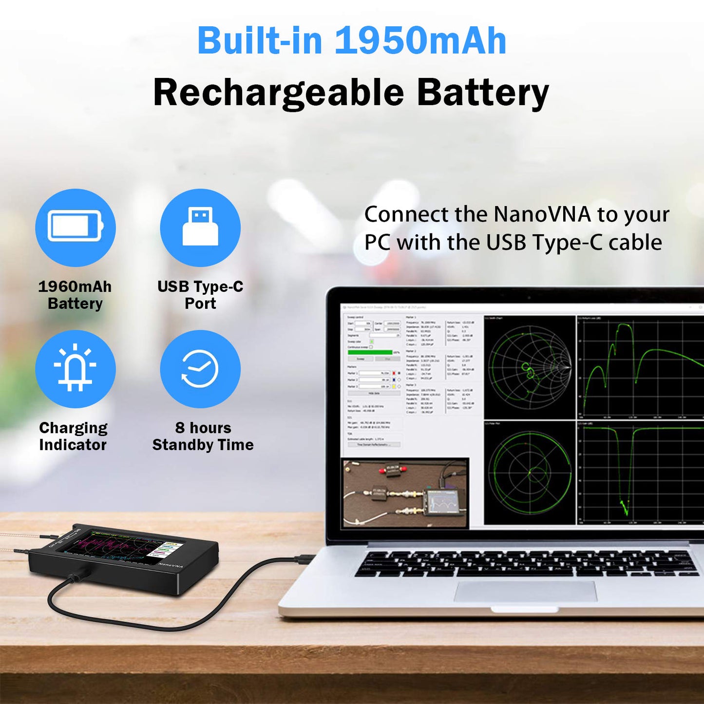 AURSINC Upgrated NanoVNA-H4 Vector Network Analyzer, Lastest V4.3 10KHz-1.5GHz HF VHF UHF 4" Touch Screen VNA Antenna Analyzer Ham Radio, Measuring S Parameters, SWR, Phase, Delay, Smith Chart