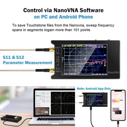 AURSINC Upgrated NanoVNA-H4 Vector Network Analyzer, Lastest V4.3 10KHz-1.5GHz HF VHF UHF 4" Touch Screen VNA Antenna Analyzer Ham Radio, Measuring S Parameters, SWR, Phase, Delay, Smith Chart