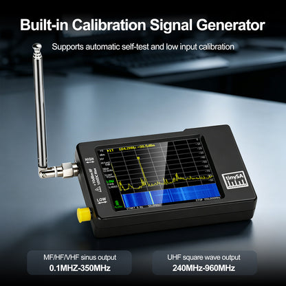 AURSINC Portable TinySA Spectrum Analyzer with 2.8" EVA Storage Case 2.8‑inch Display, 100kHz‑960MHz Frequency Range, Portable EVA Storage Bag Safeguards Unit & Accessories