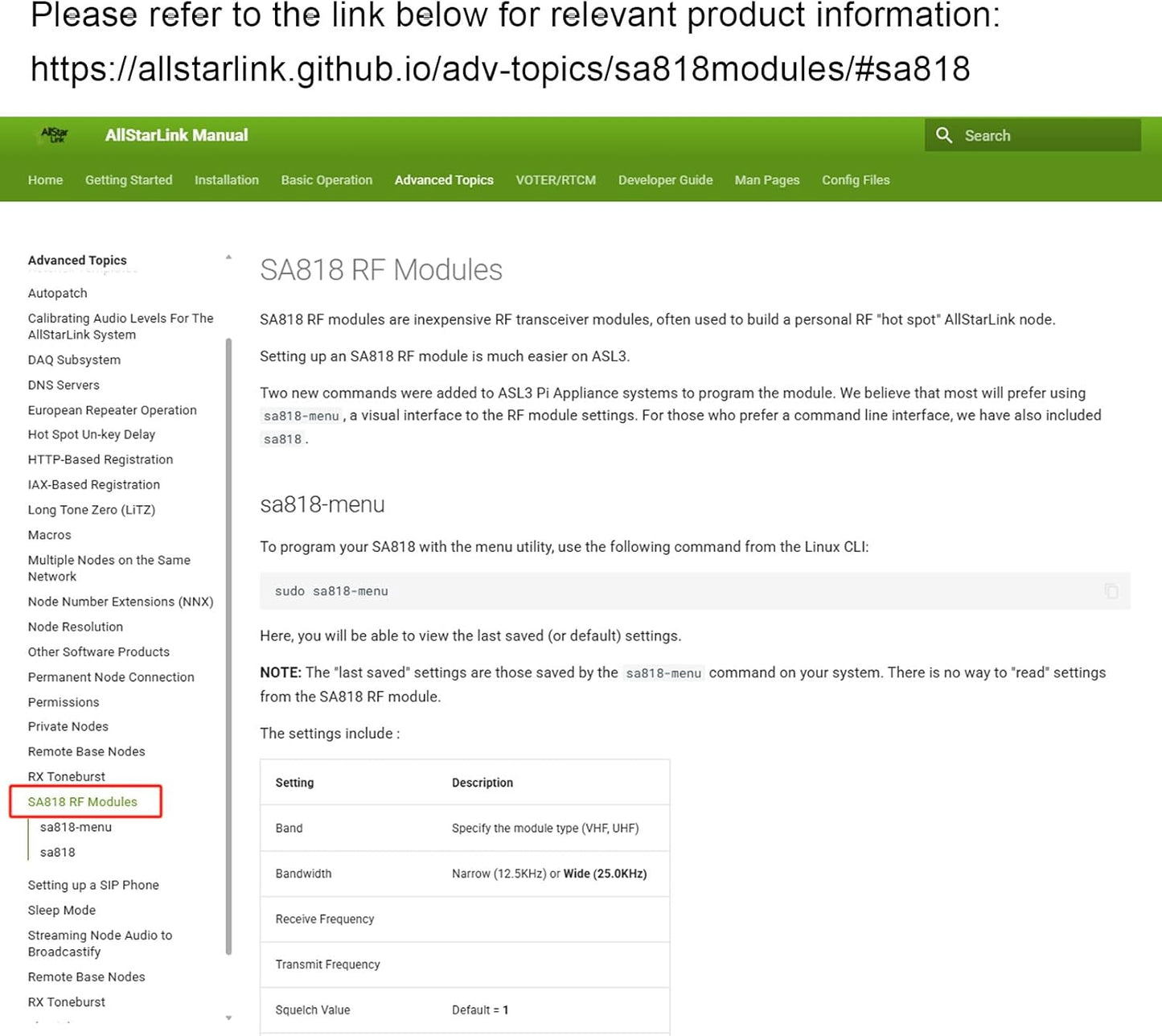 AURSINC Allstar RF Node UHF SR-FRS Radio-Programmiermodul Pi-hat für Allstar, Echolink, APRS, digitale Modi kompatibel mit Raspberry Pi 2/3/4, Pin-zu-Pin-Ersatz für SA-818-Modul, UHF-Frequenz 400–470 