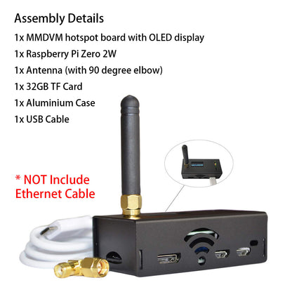 AURSINC 2025 Upgraded V1.5.2 MMDVM Hotspot Spot Radio Station WiFi Digital Voice Modem Work Contained with Raspberry Pi Zero 2W, Supports C4FM YSF POCSAG NXDN DSTAR P25 DMR, Pi-Star/WPSD