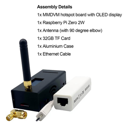 AURSINC MMDVM Hotspot Spot Radio WiFi Digital Voice Modem Work Contained with Raspberry Pi Zero 2W with Firmware V4.1.5 UHF VHF, Supports C4FM YSF NXDN DSTAR P25 DMR (with Ethernet Cable)