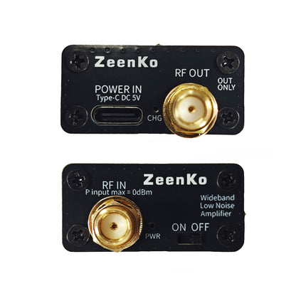 AURSINC ZK08-BM LNA Low‑noise Amplifier, 50M-8GHz High-Gain 32dB@10MHz with Battery Wideband, Low Noise, USB Powered, Built-in 300mAh Battery, Distant Weak Signals for TinySA Ultra, RF & Software Defined Radio