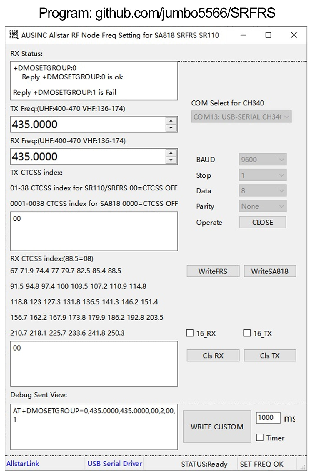 AURSINC Allstar RF Node UHF SR-FRS Radio-Programmiermodul Pi-hat für Allstar, Echolink, APRS, digitale Modi kompatibel mit Raspberry Pi 2/3/4, Pin-zu-Pin-Ersatz für SA-818-Modul, UHF-Frequenz 400–470 