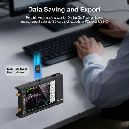 AURSINC NanoVNA H4 Vector Network Analyzer, Lastest V4.4 9kHz-1.5GHz 4" Antenna Analyzer, with EVA Hard Shell Protective Storage Bag for Antenna Analyzer, Shockproof, Waterproof, with Carry Strap