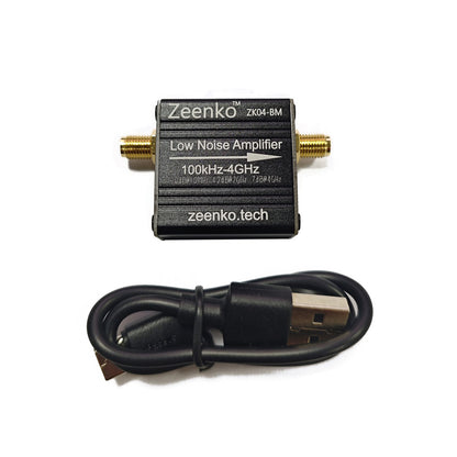 AURSINC ZK04-BM LNA Low Noise Amplifier 100k-4GHz Low Power, 20dB Gain Boosts Weak HF/VHF/UHF Signals, USB Interface Powered, Built-in 300mAh Battery for TinySA Spectrum Analyzer & SDR