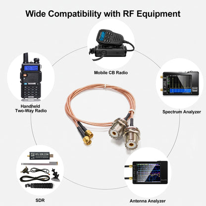AURSINC 2Pcs SMA Male to UHF SO-239 RG316 Cable 30cm/1ft 50Ω Low Loss RG316 Copper Coax, SMA Male to UHF SO-239, for CB Radio SDR Scanner Walkie Talkie, 2 Pack