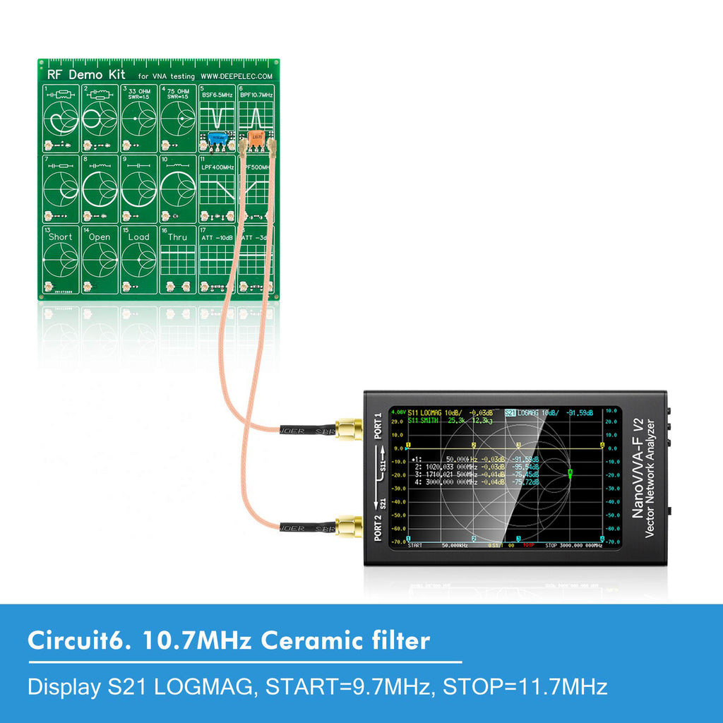AURSINC NanoVNA-F V2 Vector Network Analyzer 50kHz-3GHz with RF Demo Tester Board, 4.3inch with 5000mAh, RTC Realtime