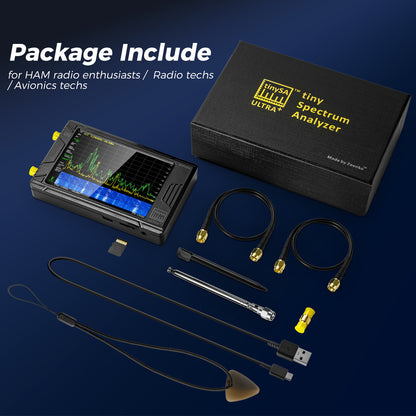 AURSINC 2025 Latest HW V0.5.4 Tinysa Ultra+ ZS407 Spectrum Analyzer, 4.0 Inch 100kHz-7.3GHz Handheld Frequency Analyzer, 2-in-1 Signal Generator 100kHz to 900MHz MF/HF/VHF UHF Input, with 32Gb Card
