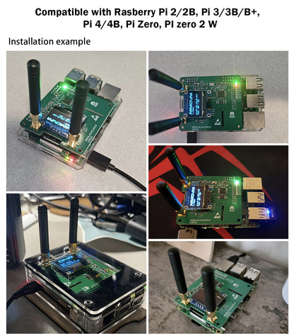 AURSINC MMDVM Duplex-Hotspot-Modul Dual Hat V1.5.2 mit 0,96 OLED-Display, unterstützt P25 DMR YSF NXDN DMR Slot 1 + Slot 2 für Raspberry Pi, Pi Zero (mit OLED) 