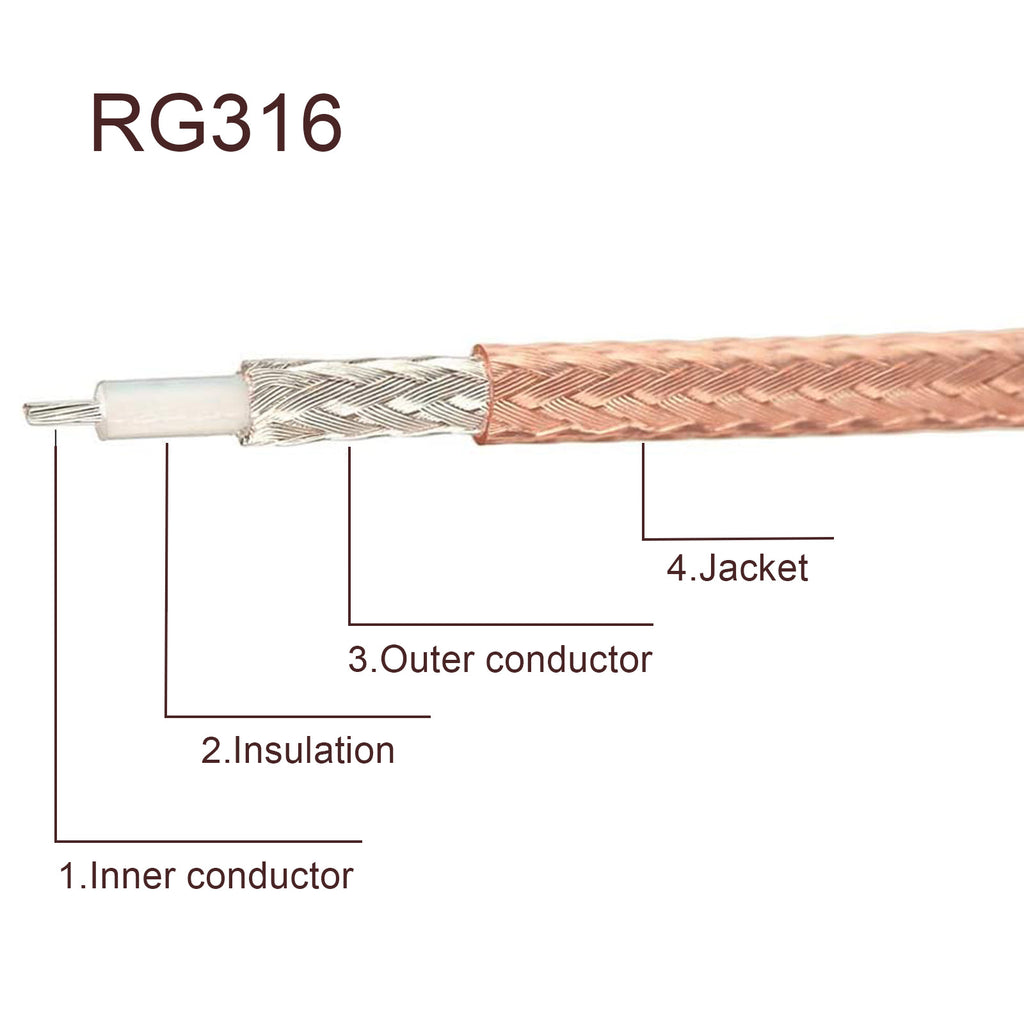 AURSINC 2pcs RF Coax SMA Male to UHF Female SO-239 Cable 12"/60cm Extension Cable RG316 for RF Applications