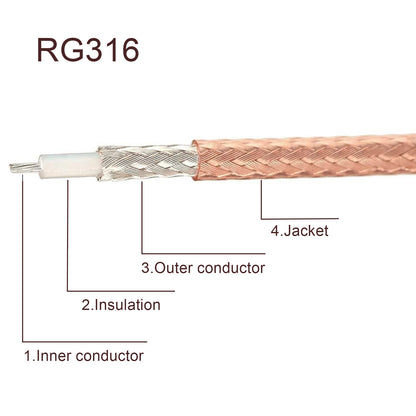 AURSINC Handheld Antenna Cable - 2pcs * RF Coax SMA Male to UHF Female SO-239 Cable 12" / 60cm Extension Cable RG316 for RF Applications CB Radio Handheld Radio Antenna Walkie Talkie
