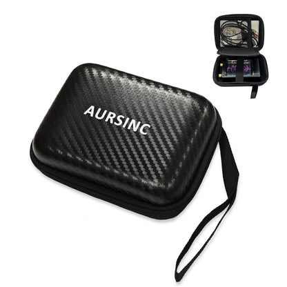 AURSINC 2.8 Inch Protective Case for NanoVNA H/TinySA, Waterproof Shockproof EVA Hard Shell Storage Bag with Carry Strap, Protective Divider, Secure Fit for Antenna Analyzer and Spectrum Analyzer