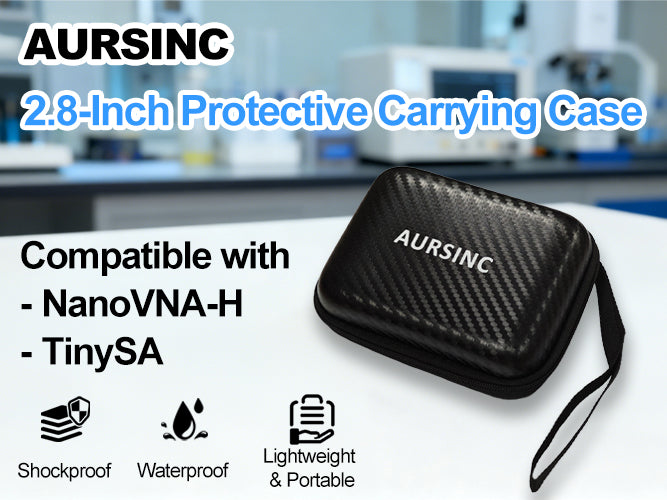 AURSINC 2.8 Inch Protective Case for NanoVNA H/TinySA, Waterproof Shockproof EVA Hard Shell Storage Bag with Carry Strap, Protective Divider, Secure Fit for Antenna Analyzer and Spectrum Analyzer