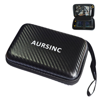 AURSINC 4 Inch Hard EVA Protective Case for NanoVNA H4/TinySA Ultra - Waterproof Shockproof Storage Bag with Carry Strap, Foam Divider, Secure Fit for Vector Network Analyzer and Spectrum Analyzer