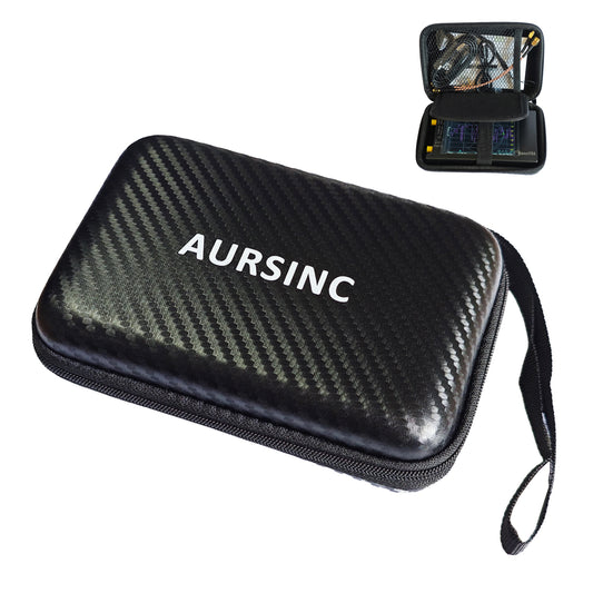 AURSINC 4 Inch Hard EVA Protective Case for NanoVNA H4/TinySA Ultra - Waterproof Shockproof Storage Bag with Carry Strap, Foam Divider, Secure Fit for Vector Network Analyzer and Spectrum Analyzer